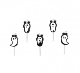 Pack of 5 Ghost Candles 2.5x4 cm