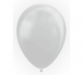 Pack of 50 30 cm Silver Metallic Balloons