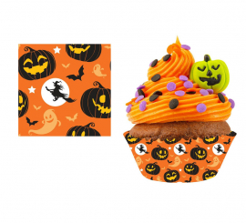 Pack de 50 Papeles Cupcake de Calabaza de 5 cm