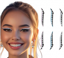 Pack de 6 Adhesivos Delineadores de Ojos con Pedrería