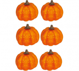 Pack of 6 Lacquered Orange Pumpkins 3.5 cm