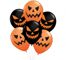 Pack of 6 Assorted Pumpkin Balloons