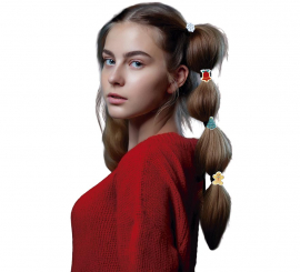 Pack de 6 gomas de Pelo Navideñas en modelos surtidos