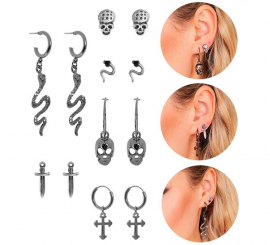 Pack de 6 Pendientes surtidos de Calaveras
