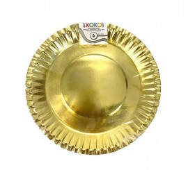 Pack of 6 23 cm golden plates