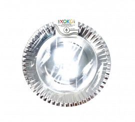 Pack of 6 18 cm silver plates