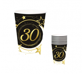 Pack of 6 30 Years Birthday and Anniversary Glasses of 240 ml (90 cm)