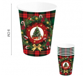 Pack de 6 Vasos Árbol de Navidad de 240 ml