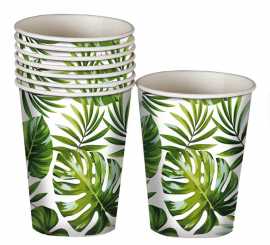 Pack of 6 Glasses with leaf print