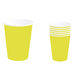 Pack of 6 Neon Yellow Glasses of 240 ml (90 cm)