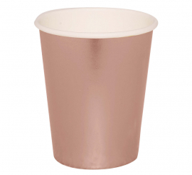 Pack of 6 Gold and Pink Glasses of 240 ml (9 cm)