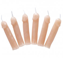 Pack of 6 Penis-shaped wax candles