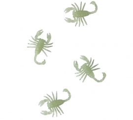 Pack of 8 Glow in the Dark Scorpions of 6 cm