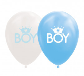 Pack of 8 Blue/White Baby Balloons of 30 cm