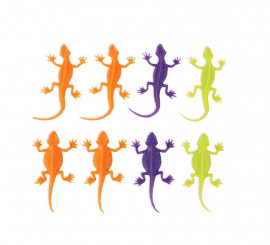 Pacote de 8 lagartos tricolores decorativos grossos