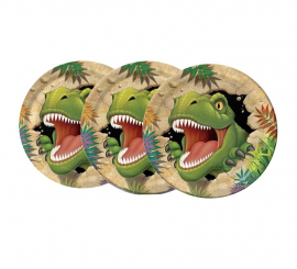 Pack of 8 23 cm Dinosaur Plates