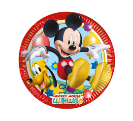 Packung mit 8 Papptellern Micky Maus 23 cm