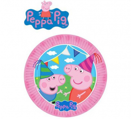 Pack of 8 Peppa Pig paper plates of 23 cm