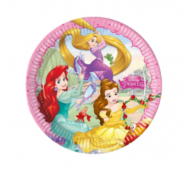 Pack of 8 Disney Princess Cardboard Plates of 23 cm