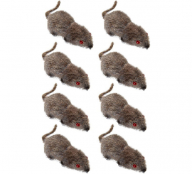 Pack of 8 5cm grey mice