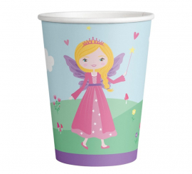 Pack of 8 Medieval Cardboard Princess Glasses of 250 ml