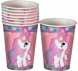 Pack of 8 Unicorn Glasses 10 cm