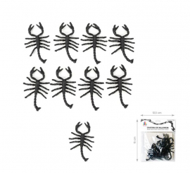 Pack of 9 black scorpions