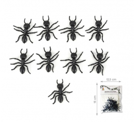 Pack of 9 black ants