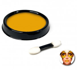 Yellow water-based makeup pack with brush