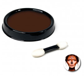 Brown water-based makeup pack with brush