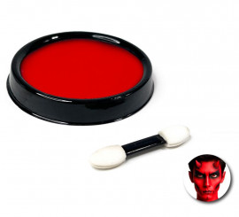 Red water-based makeup pack with brush