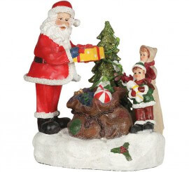 Landscape Tree with Santa Claus with Music and Light 17X13 cm