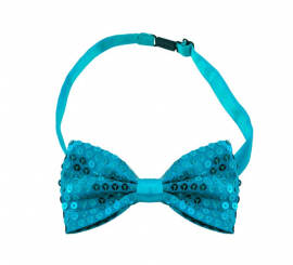 Sky Blue Sequin Bow Tie with Hook