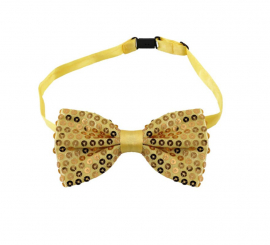 Gold sequin bow tie with hook