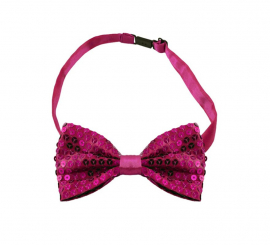 Fuchsia sequin bow tie with hook