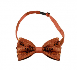 Papillon marrone con paillettes e gancio