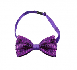 Purple sequin bow tie with hook