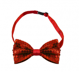 Red sequin bow tie with hook