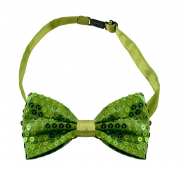 Apple Green Sequin Bow Tie with Hook