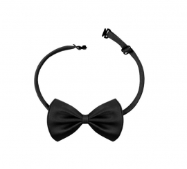 Black bow tie with hook and adjuster