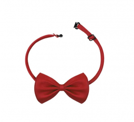 Red bow tie with hook and adjuster