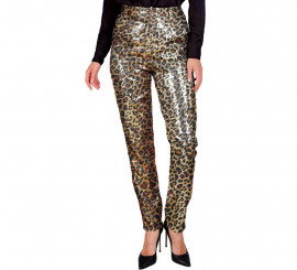 Fashion Party Animal-Print Leopardenhose für Damen