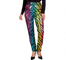 Fashion Party Animal Print Mehrfarbige Streifenhose für Damen