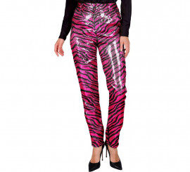 Partyhosen _ Modischer Animal-Print in Fuchsia für Damen