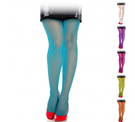 Collants de Rede Fina Néon Adulto em várias cores