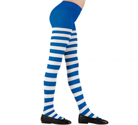 White and Blue Striped Tights 70 deniers for Children