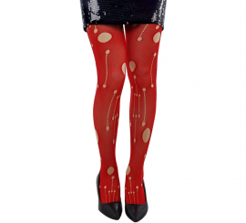 Collants rouges à trous