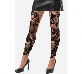 Vampire Tights with Tattoo Effect