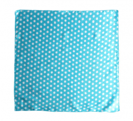 Sciarpa blu a pois bianchi 50x50 cm