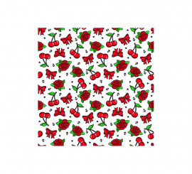 Lenço Foulard Cherry Vintage Doodle